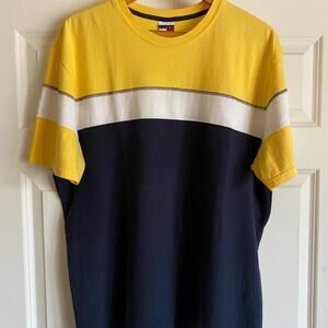 Y2K TOMMY JEANS Vintage Men's T-Shirt Sz XL Yellow White Navy